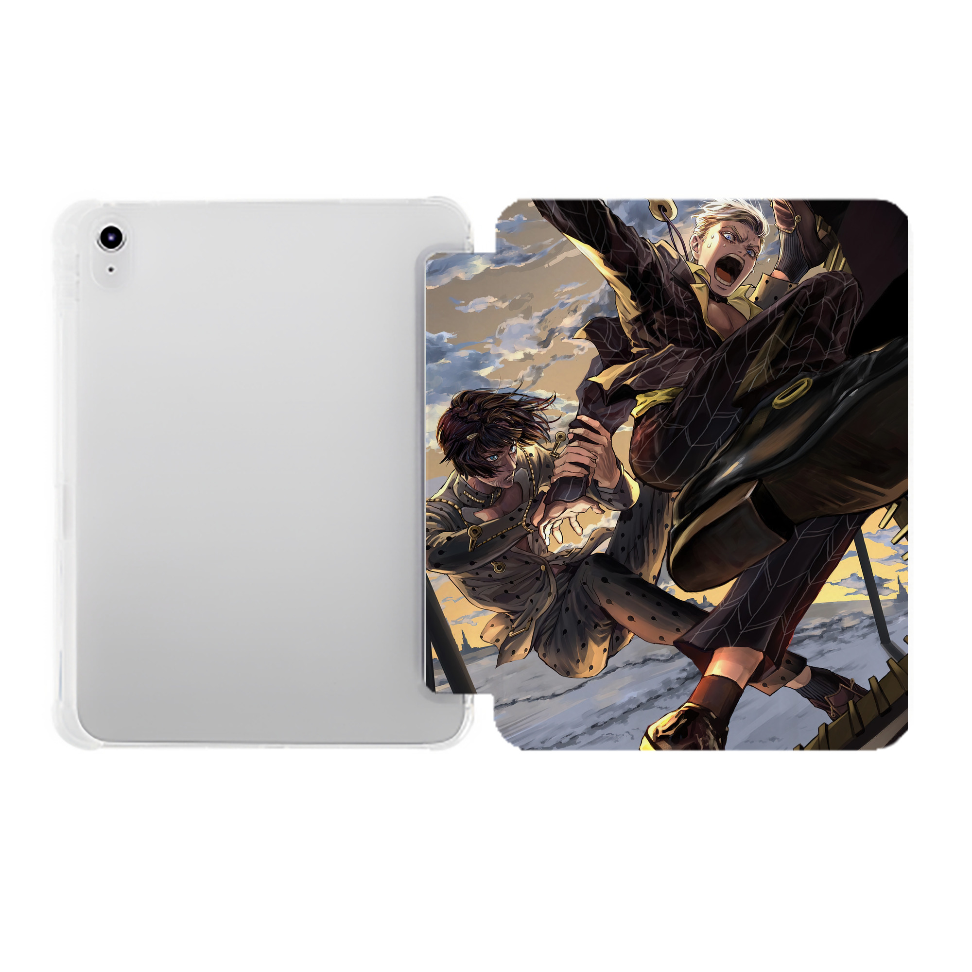 （画像用） ジョジョの奇妙な冒険 JoJo's Bizarre Adventure IPad ケース ペン収納付き 三つ折りスタンド PUレザー×シリコン 対応機種9.5/10.5/10.9インチ